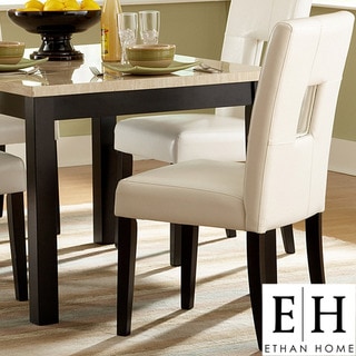ETHAN HOME Mendoza White Keyhole Back Dining Chair (Set of 2)