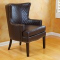 Christopher Knight Home Roma Brown Quilted Bonded Leather Arm Chair