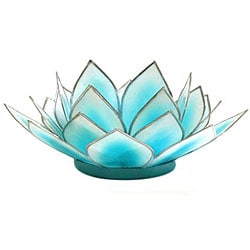 Now Sale Capiz Shell Dahlia Aqua Lotus Tea Light (Philippines)