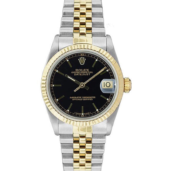 two tone datejust black dial