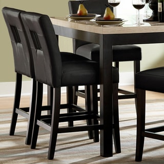 See Reviews TRIBECCA HOME Mendoza Black Keyhole Counter Height Stools (Set of 2)