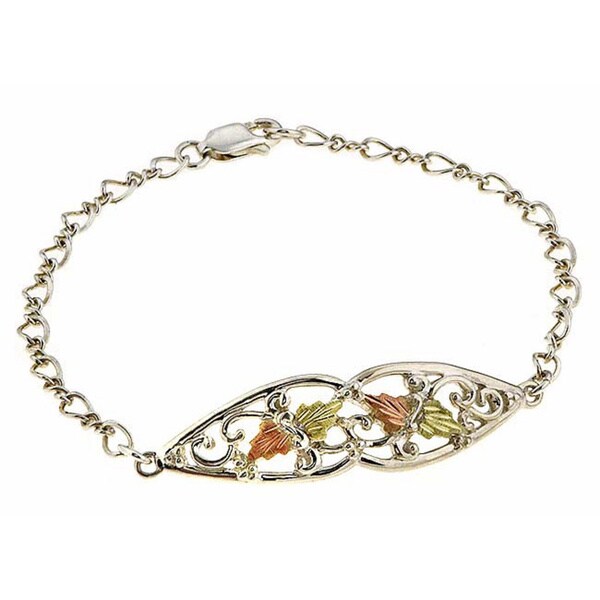 Black Hills Gold and Sterling Silver Bracelet - 933640 - Overstock.com ...