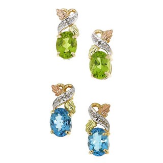 Black Hills Gold Gemstone Diamond Earrings