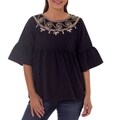 Women's Cotton 'Licorice Chic' Blouse (Thailand)