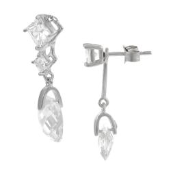 Sterling Silver Clear Necklace and Earring Set