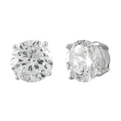 Tressa Sterling Silver Round Clear 4mm CZ Stud Earring