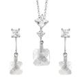 Sterling Silver Clear Necklace and Earring Set