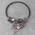 Memory Wire Black Pearl Cluster Flower Choker (Thailand)