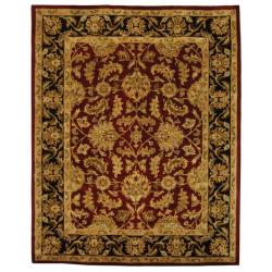 Handmade Heritage Kashan Burgundy/ Black Wool Rug (12' x 18')