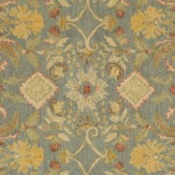 Handmade Legacy Light Blue Wool Rug (6' Square)