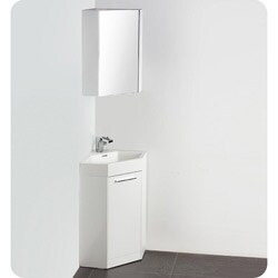 Best Shopping Fresca Coda White Corner Bathroom Vanity