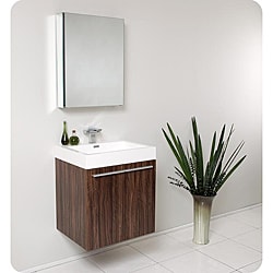 (^.^)/  Fresca Alto Walnut Bathroom Vanity Set