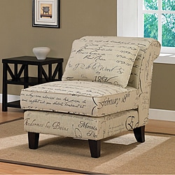 (^_-) Signature Tan Linen Slipper Chair