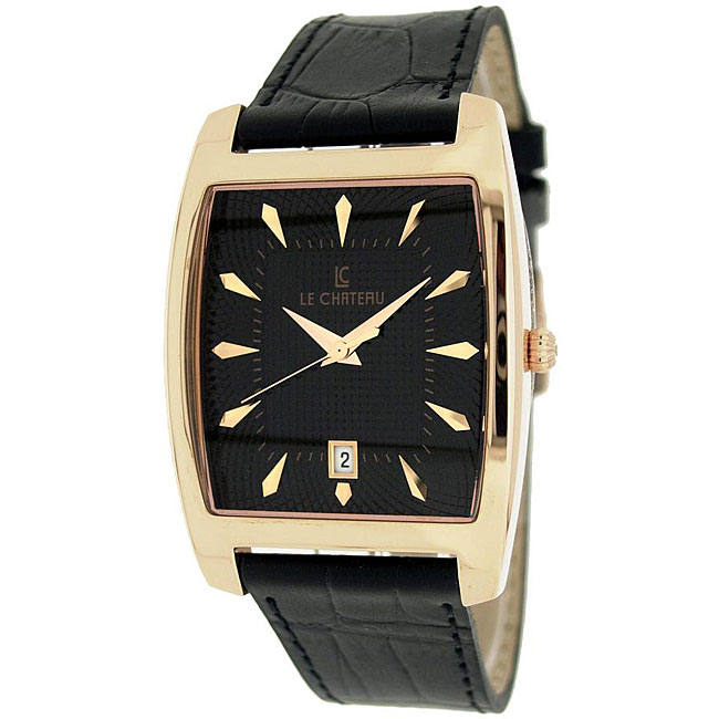 Le Chateau Men's '7074M' Classica Collection Water-resistant Textured-dial Quartz Watch