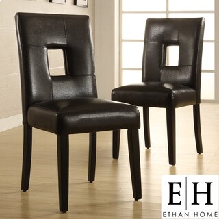 ETHAN HOME Mendoza Black Keyhole Back Dining Chair (Set of 2)