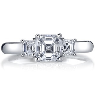 14k White Gold 1 1/2ct TDW Diamond 3-stone Engagement Ring (H-I, VS1-VS2)