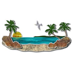 Low Price Steve Heriot 'Paradise Beach' Wall Metal Art