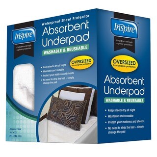 Inspire Reusable Oversized 36 x 72-inch Absorbent Bed Pad