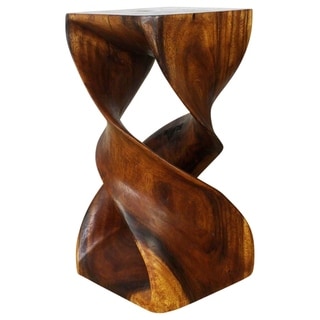 Hand-carved Wooden Double Twist Stool (Thailand)