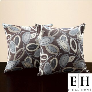 ETHAN HOME Leaves 18-inch Throw Pillows (Set of 2)
