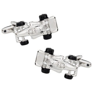 Cuff Daddy Race Car Rhodium Plated Cuff Links