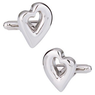Cuff Daddy Rhodium Heart Cuff Links