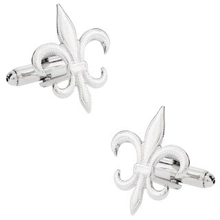 Cuff Daddy Rhodium Fleur de Lis Textured Cuff Links