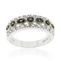 DB Designs Sterling Silver Black or Brown Diamond Accent Ring