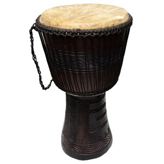 Handcrafted Wood 'Ahenfo' Djembe Drum (Ghana)
