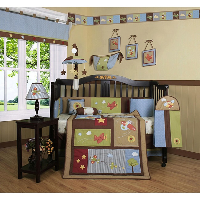 Geenny Airplane Aviator 13-piece Crib Bedding Set ...