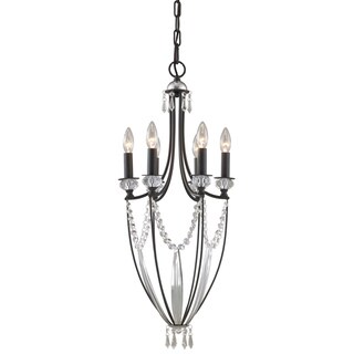 Provence 6-light Silver Leaf/ Matte Black Chandelier
