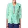 Handmade Women's 'Lemon Lime' Cotton Blouse (India)