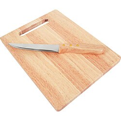 KitchenWorthy Rubberwood Cutting Boards and Knives (Pack of 10)