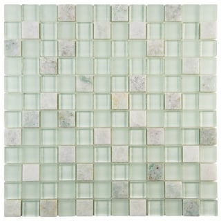 ===>  SomerTile 12x12-in Reflections Square 1-in Ming Glass Mosaic Tile (Pack of 10)