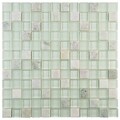 SomerTile 12x12-in Reflections Square 1-in Ming Glass Mosaic Tile (Pack of 10)
