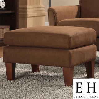 ETHAN HOME Uptown Mocha Microfiber Modern Ottoman