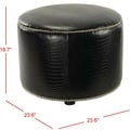 Safavieh Crocodile-print Black Leather Ottoman