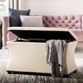 Safavieh Jonathan Cream Linen Storage Bench