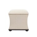 Jonathan Cream Linen Storage Ottoman