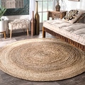 Alexa Eco Natural Fiber Braided Reversible Jute Rug (6' Round)