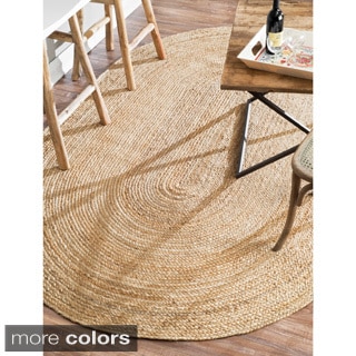 Alexa Eco Natural Fiber Braided Reversible Jute Rug (8' x 10' Oval)