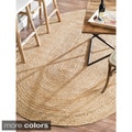Alexa Eco Natural Fiber Braided Reversible Jute Rug (8' x 10' Oval)