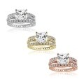 Icz Stonez Sterling Silver 3 1/2 ct. Cubic Zirconia Bridal Ring Set