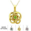 10k Gold Birthstone Love Knot Necklace