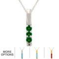 10k Gold Birthstone 3-stone Necklace