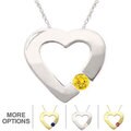 10k Gold Birthstone Contemporary Bold Heart Necklace