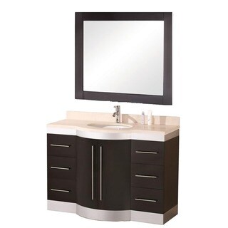 Design Element Tuscany Single Sink Beige Stone Bathroom Vanity