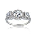 Icz Stonez Sterling Silver Cubic Zirconia Engagement Ring