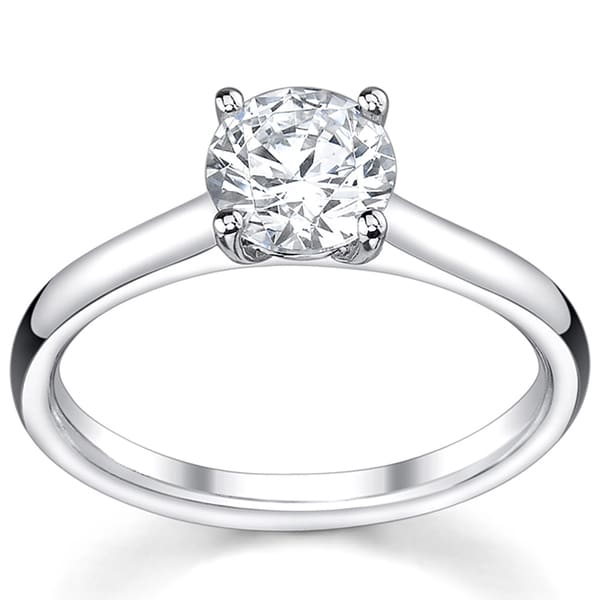 1 ct diamond solitaire engagement ring in 14k white gold