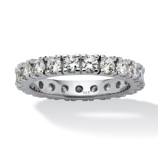 PalmBeach 2 TCW Round Cubic Zirconia Eternity Band in Sterling Silver Classic CZ
